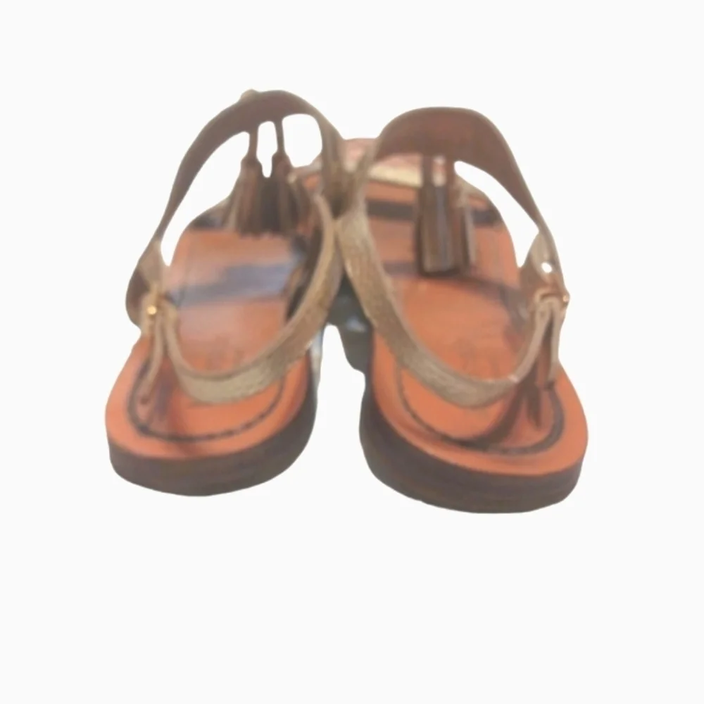 Kate Spade Carlita Sandals Gold Leather with Tassles